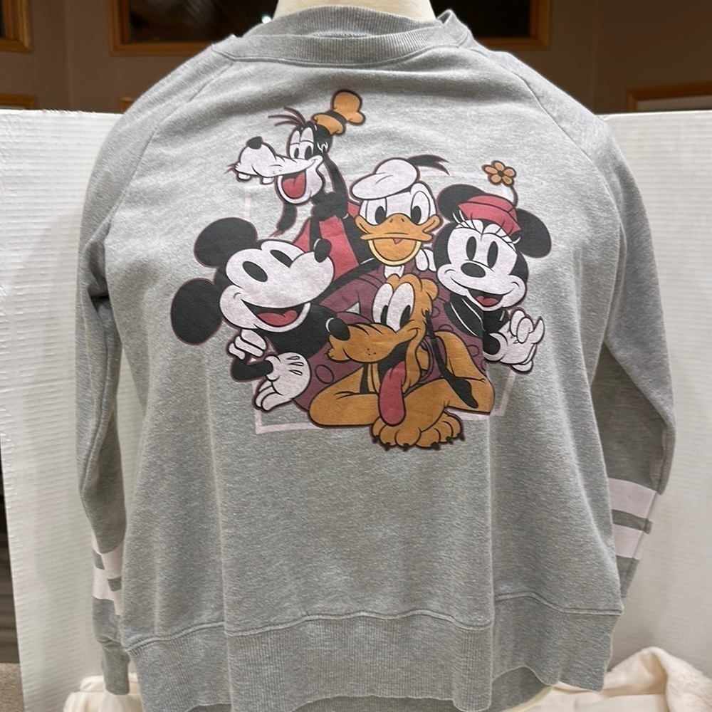 Disney characters, gray sweatshirt, practically new XXL